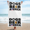 Dogs Beer America Beach Towel