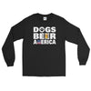 Dogs Beer America Long Sleeve Black T-Shirt