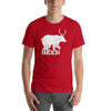 Bear With Deer Antlers Beer Textured Print Short-Sleeve Unisex T-Shirt (11 Colors)