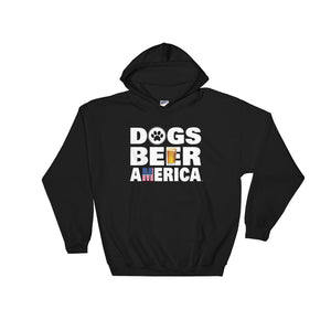 Dogs Beer America Black Hooded Sweatshirt
