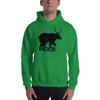 Bear With Deer Antlers Beer Textured Print Hooded Sweatshirt (5 Colors)