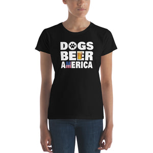 Dogs Beer America Black Women's short sleeve t-shirt