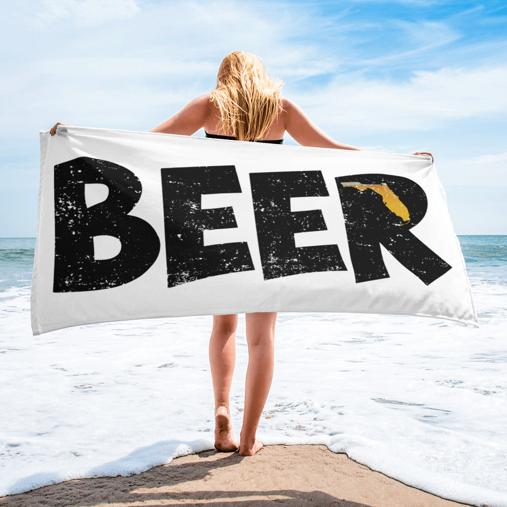 Textured Print Florida Beer Beach Towel
